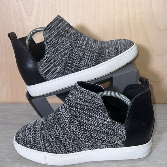 Chelsea & Violet Cielo Knit Wedge Sneakers Grey Women's 8.5M - Picture 1 of 11